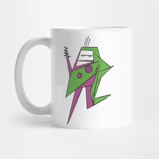 Zap the robot purple and green Mug